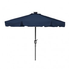 Deluxe Solar Powered LED Lighted Patio Umbrella - 8' With Scalloped Edge Top - by Trademark Innovations (Tan)   557246707